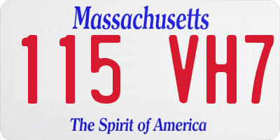 MA license plate 115VH7