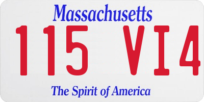 MA license plate 115VI4