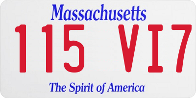 MA license plate 115VI7