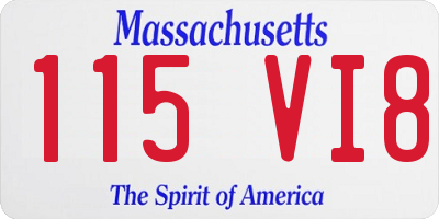 MA license plate 115VI8