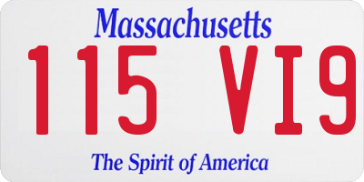 MA license plate 115VI9