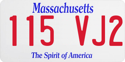 MA license plate 115VJ2