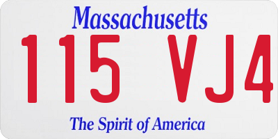 MA license plate 115VJ4