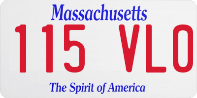 MA license plate 115VL0
