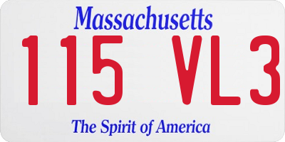 MA license plate 115VL3