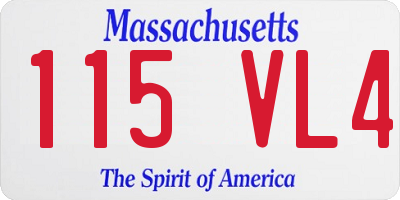 MA license plate 115VL4