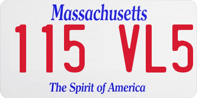MA license plate 115VL5