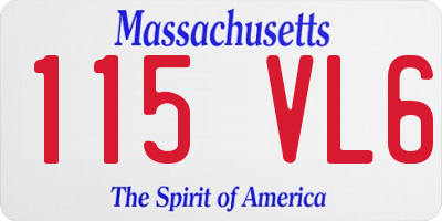MA license plate 115VL6