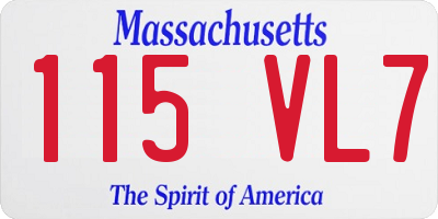 MA license plate 115VL7