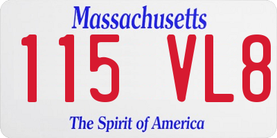 MA license plate 115VL8