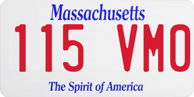 MA license plate 115VM0