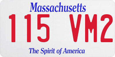MA license plate 115VM2
