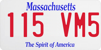 MA license plate 115VM5
