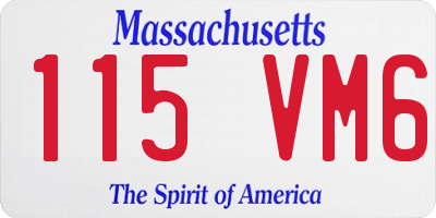 MA license plate 115VM6
