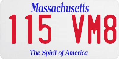 MA license plate 115VM8