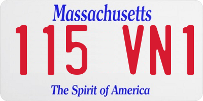 MA license plate 115VN1
