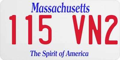 MA license plate 115VN2
