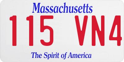 MA license plate 115VN4