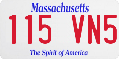 MA license plate 115VN5