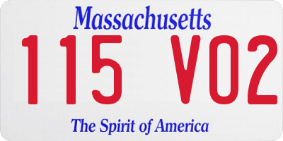 MA license plate 115VO2