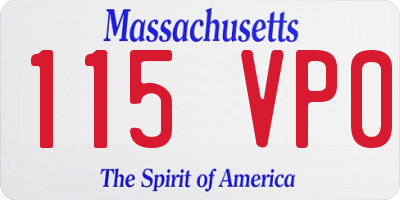MA license plate 115VP0