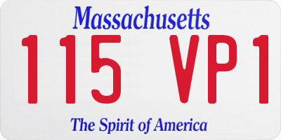 MA license plate 115VP1