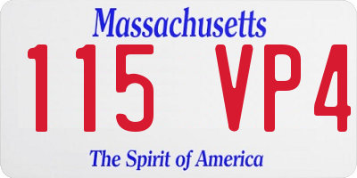 MA license plate 115VP4