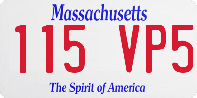 MA license plate 115VP5