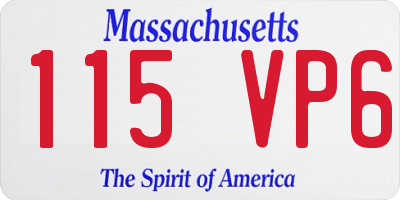 MA license plate 115VP6