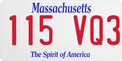 MA license plate 115VQ3