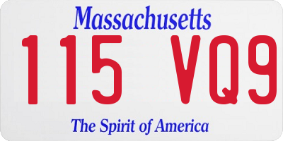 MA license plate 115VQ9