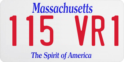 MA license plate 115VR1