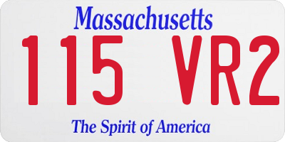 MA license plate 115VR2