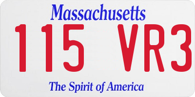 MA license plate 115VR3