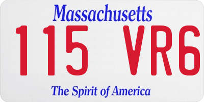 MA license plate 115VR6