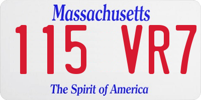 MA license plate 115VR7