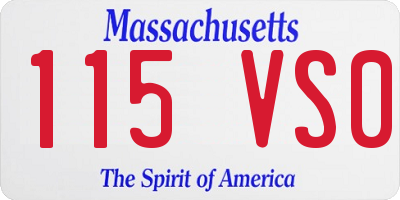 MA license plate 115VS0