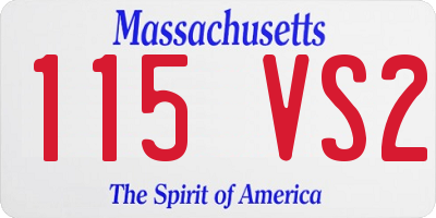 MA license plate 115VS2