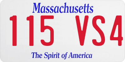 MA license plate 115VS4