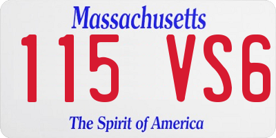 MA license plate 115VS6