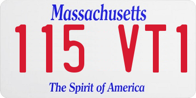 MA license plate 115VT1