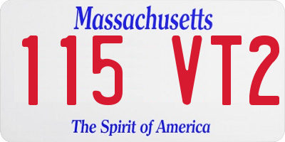 MA license plate 115VT2