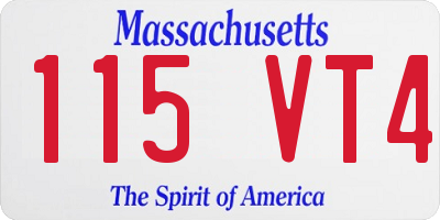 MA license plate 115VT4