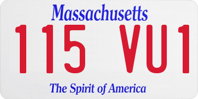 MA license plate 115VU1