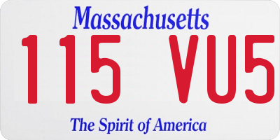 MA license plate 115VU5