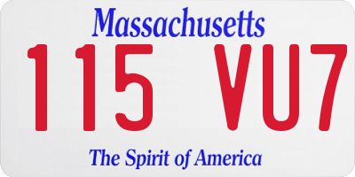MA license plate 115VU7
