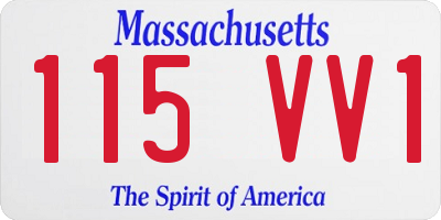 MA license plate 115VV1