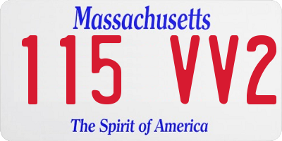 MA license plate 115VV2