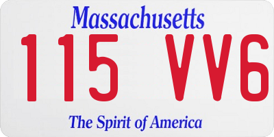 MA license plate 115VV6