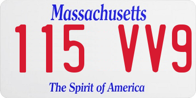 MA license plate 115VV9